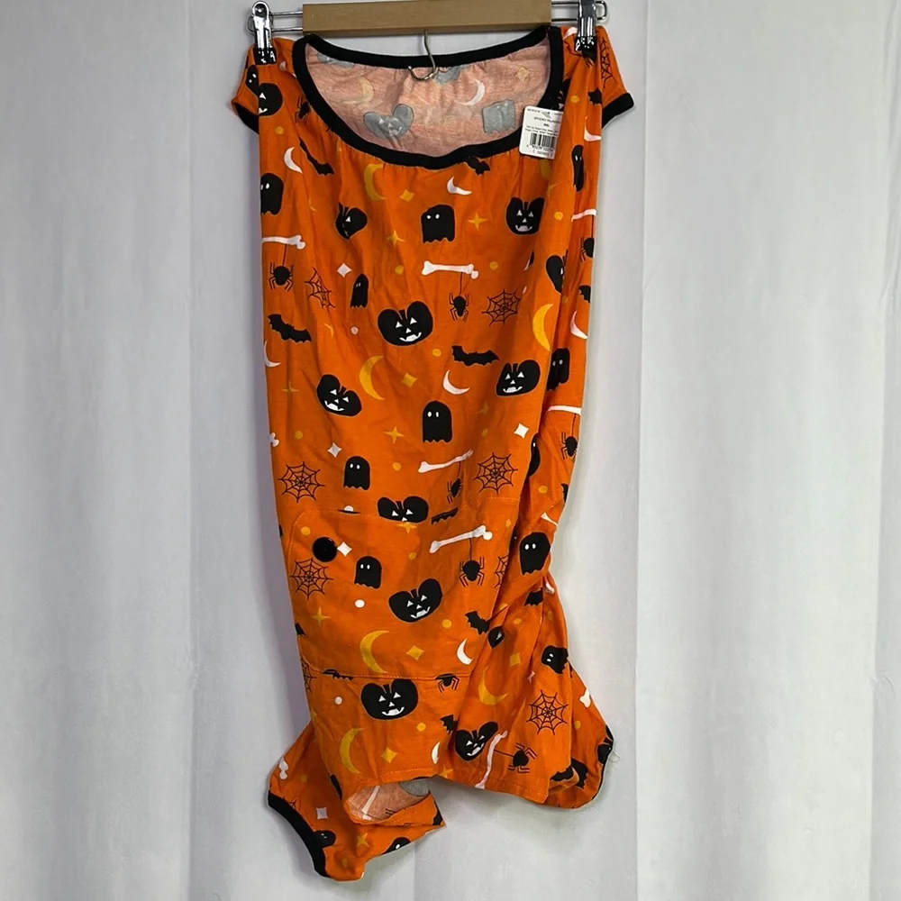 Halloween Themed Tee Orange Black Dog Pajamas